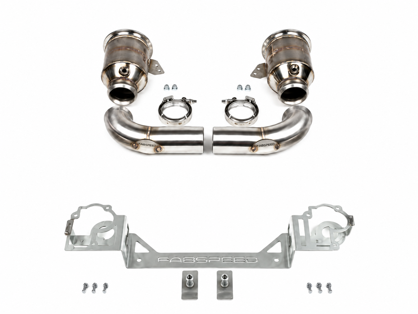 Catalizadores deportivos Fabspeed con adaptador para silenciador. Porsche 992 Twin Turbo / Twin Turbo S (2021+) - 992254400G, 992254400J, 992254450G, 992254450J - FS.POR.992T.SCGT2C